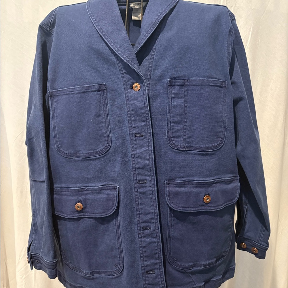 NWOT Duluth Trading Blue Utility Jacket with Button Pockets